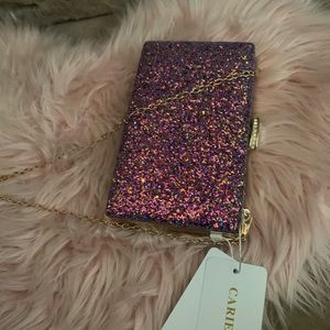 CARIEDO Glitter Sparkle Crossbody Clutch